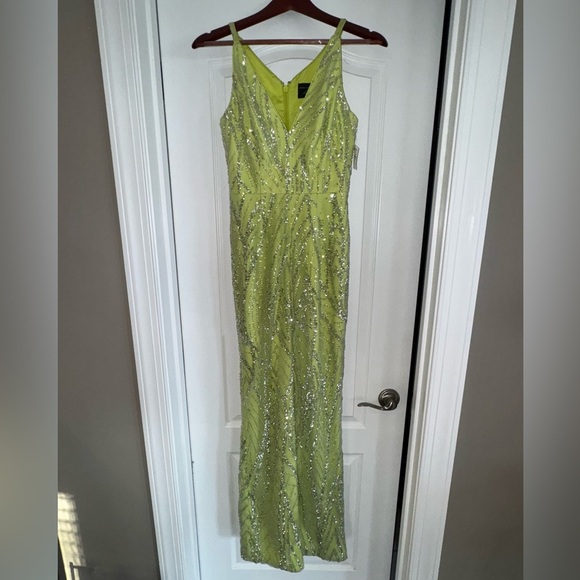 NWT Dress The Population Black Label "Charlie" jumpsuit XS Lemongrass Multi - Picture 4 of 16